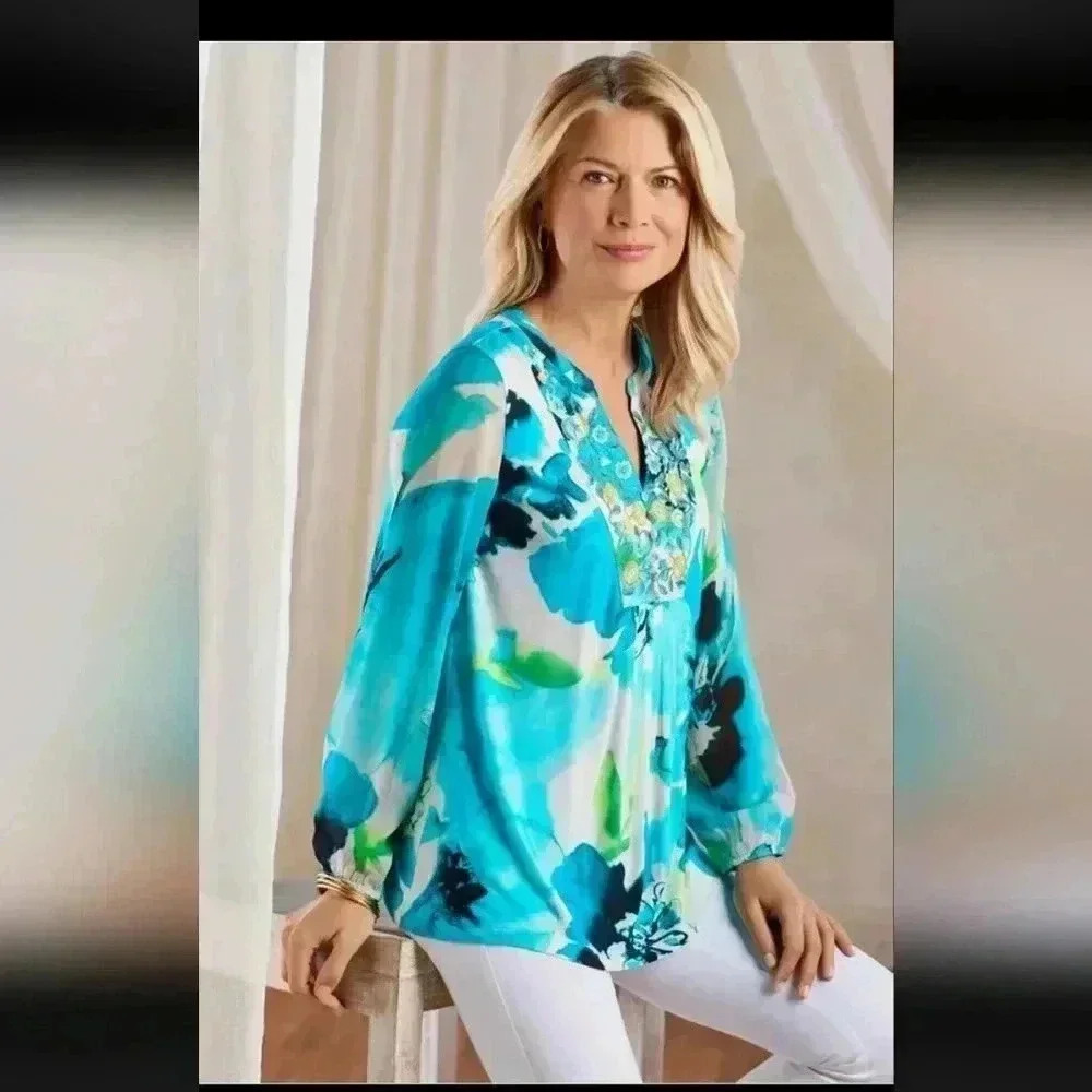 Soft Surroundings Catamara Tunic Top Size 2X EUC